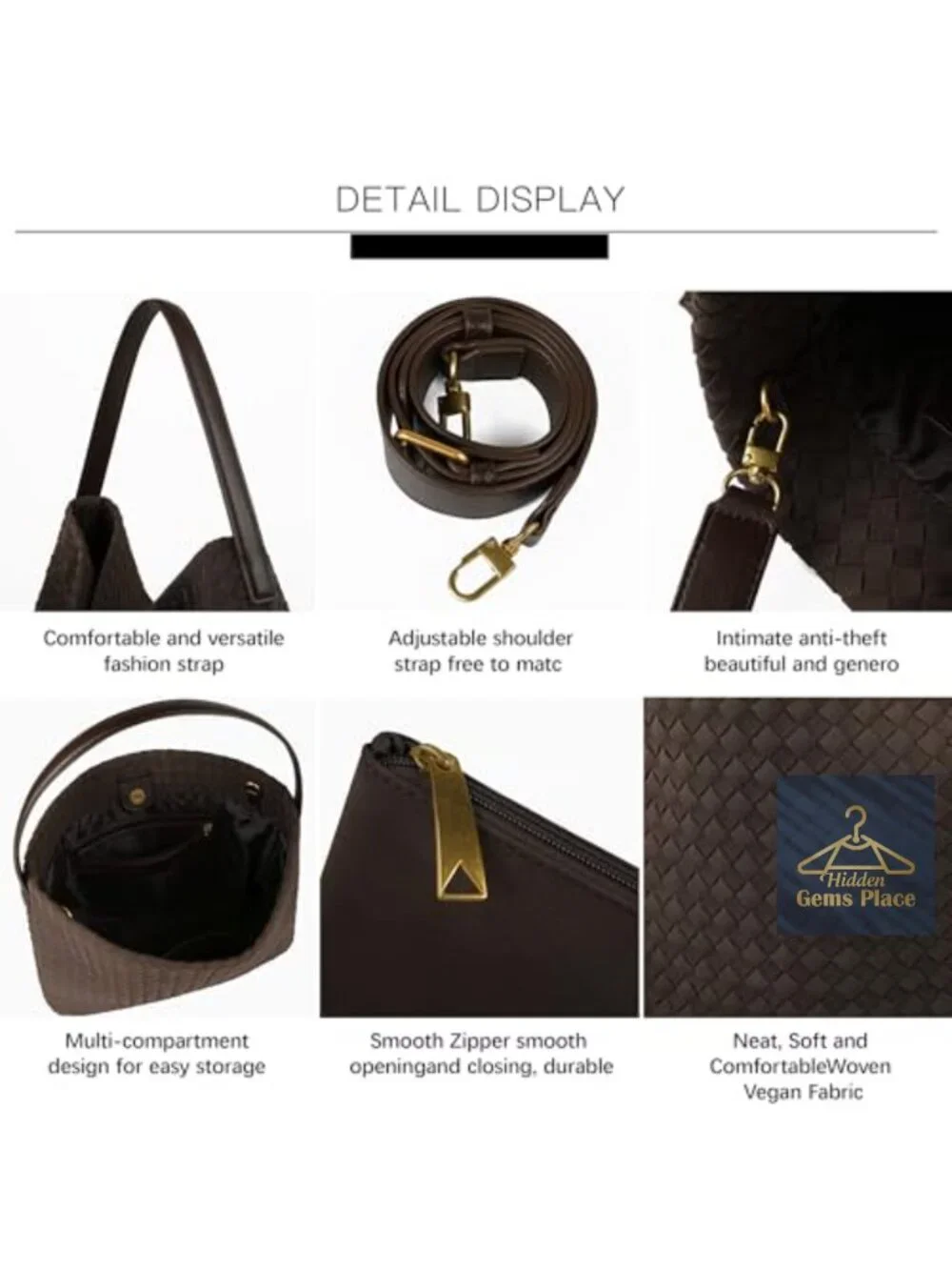 Suede Woven Top Handle Hobo Bag Tote with Magnetic Closure & Bonus Clutch